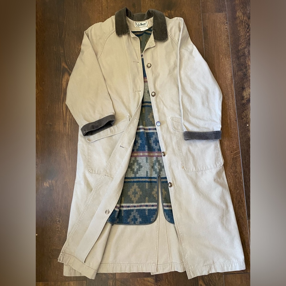 LL Bean Barn/Chore Long Coat with Wool Lining, Woman’s  Small 1990s